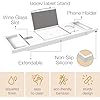 White Bamboo Bathtub Tray Caddy