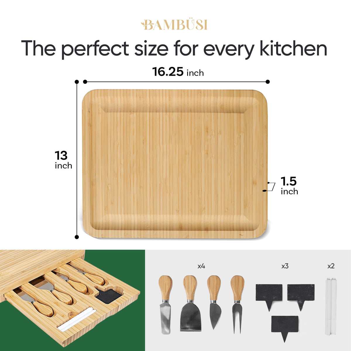 Bambüsi Cheese Board Gift Set
