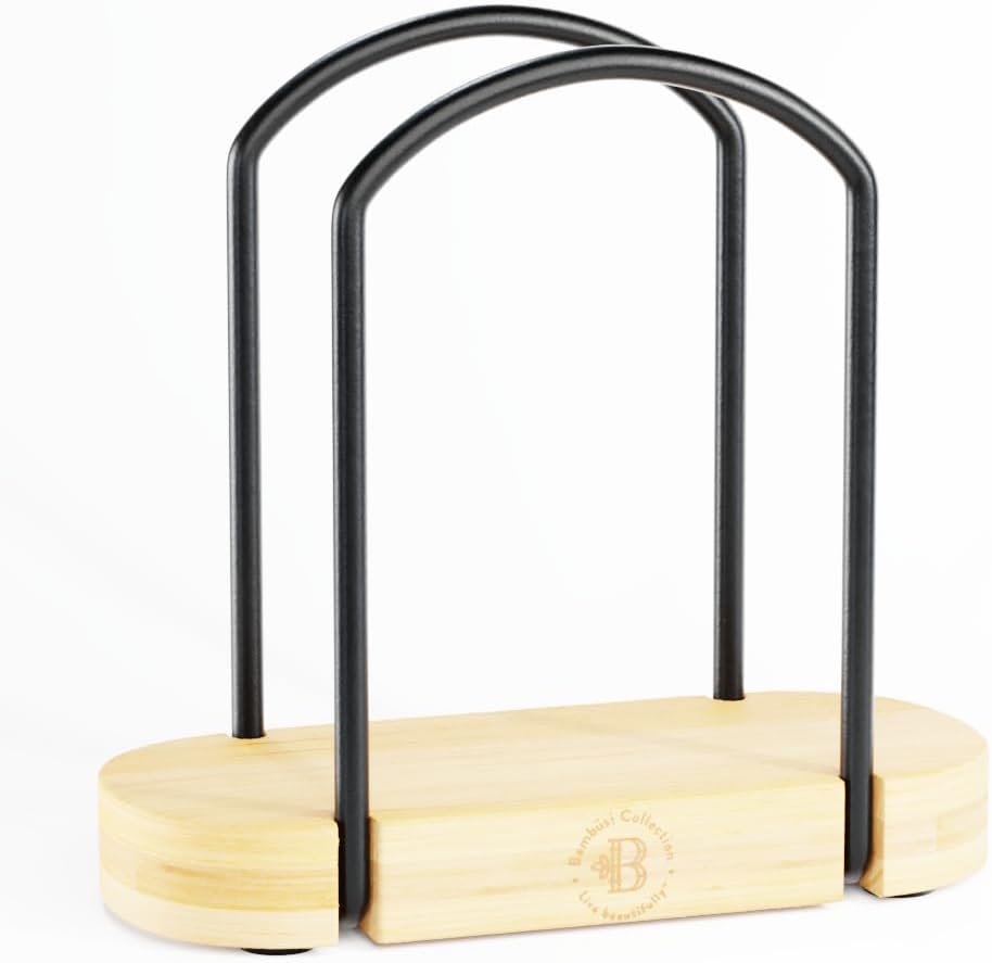Bamboo Napkin Holder – Eco-Friendly Wooden Napkin Stand for Kitchen Dining Table Countertop