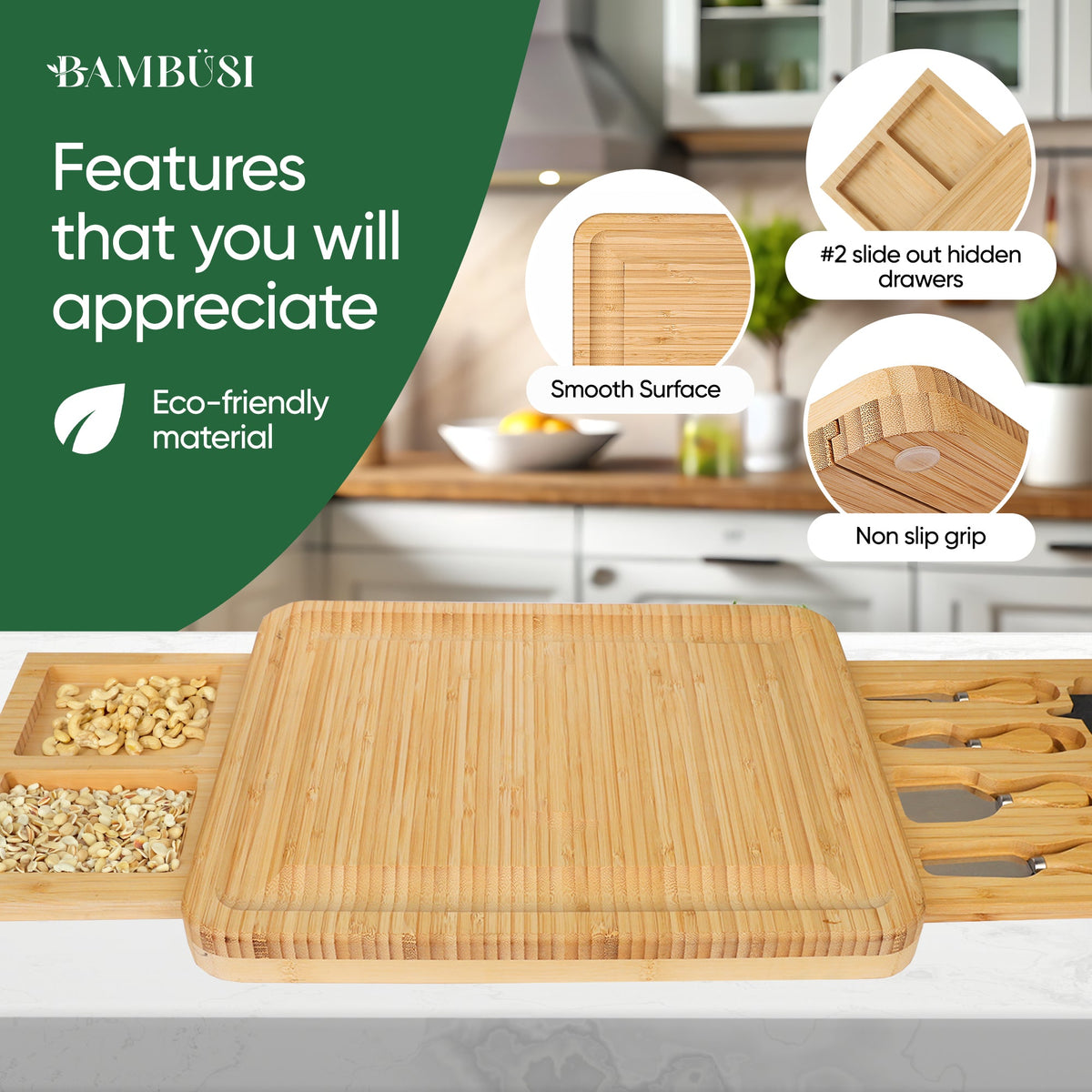 Bambüsi Cheese Board Gift Set