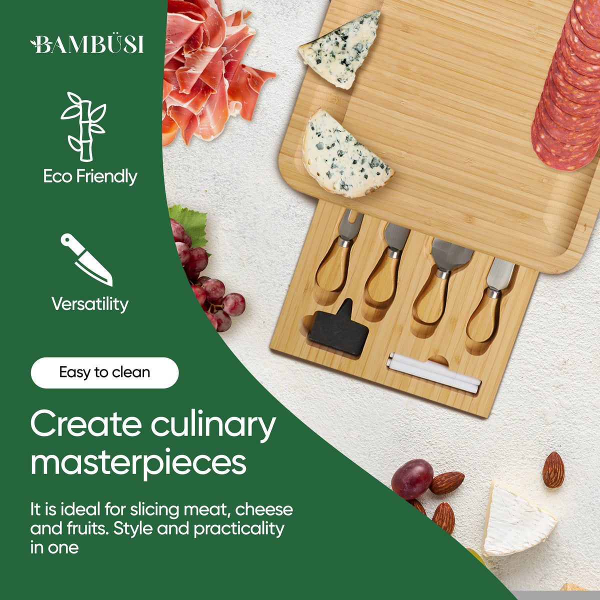 Bambüsi Cheese Board Gift Set