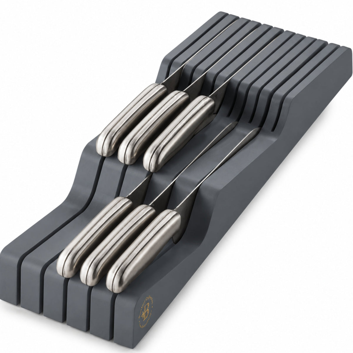 Bamboo Drawer Knife Organizer – Kitchen Knife Storage Tray for Drawers, Utensils and Cutlery