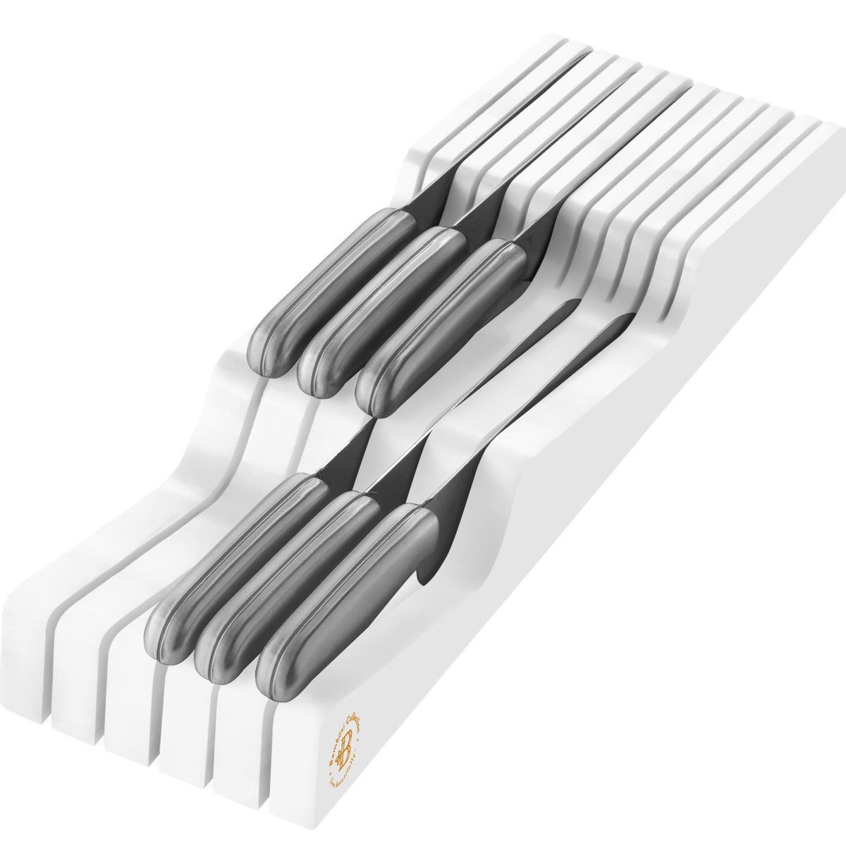 Bamboo Drawer Knife Organizer – Kitchen Knife Storage Tray for Drawers, Utensils and Cutlery