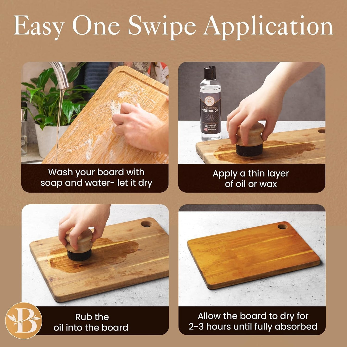 Cutting Board Oil Applicator Brush