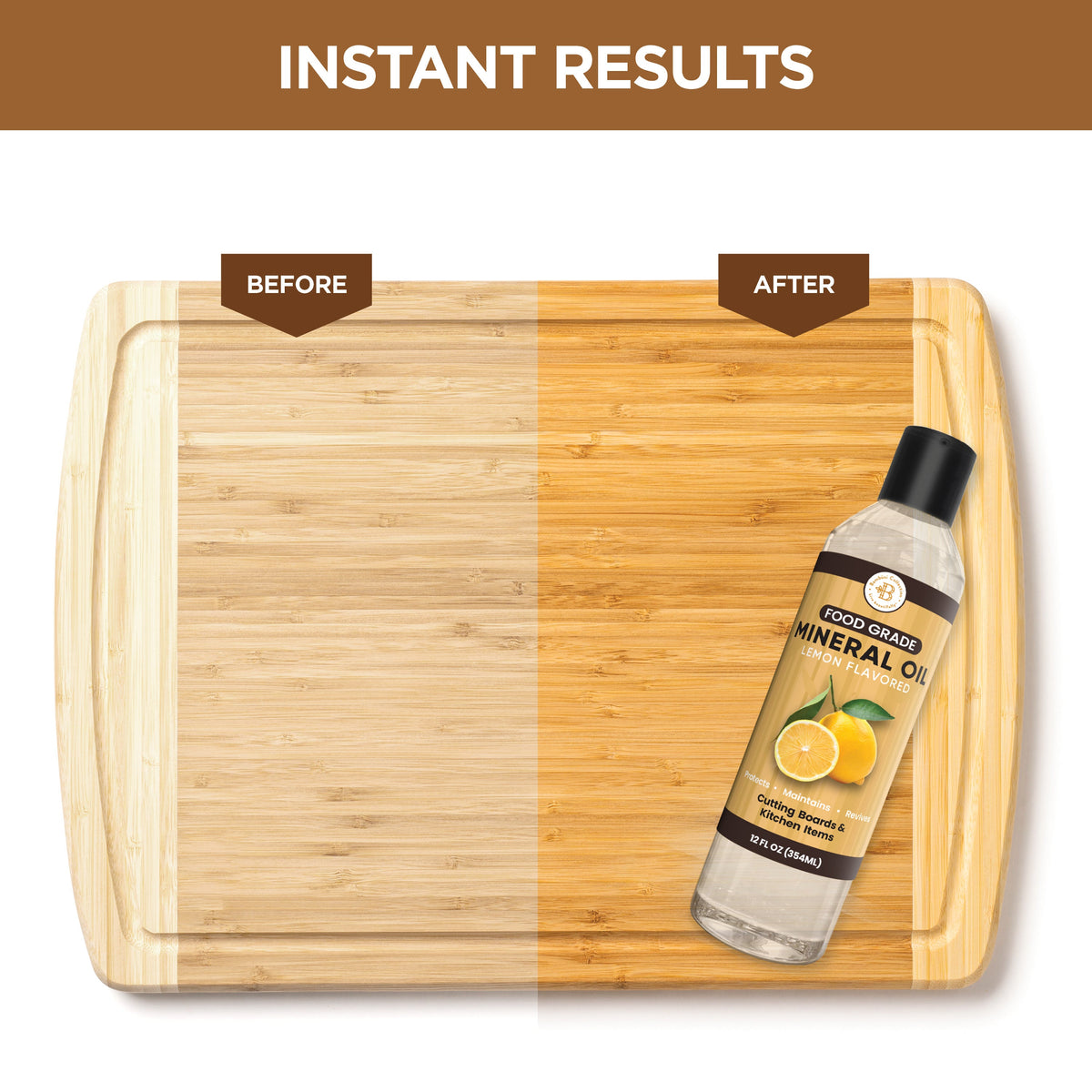 Food Grade Cutting Board Oil – Premium Mineral Oil for Wood, Bamboo & Butcher Blocks by Bambüsi