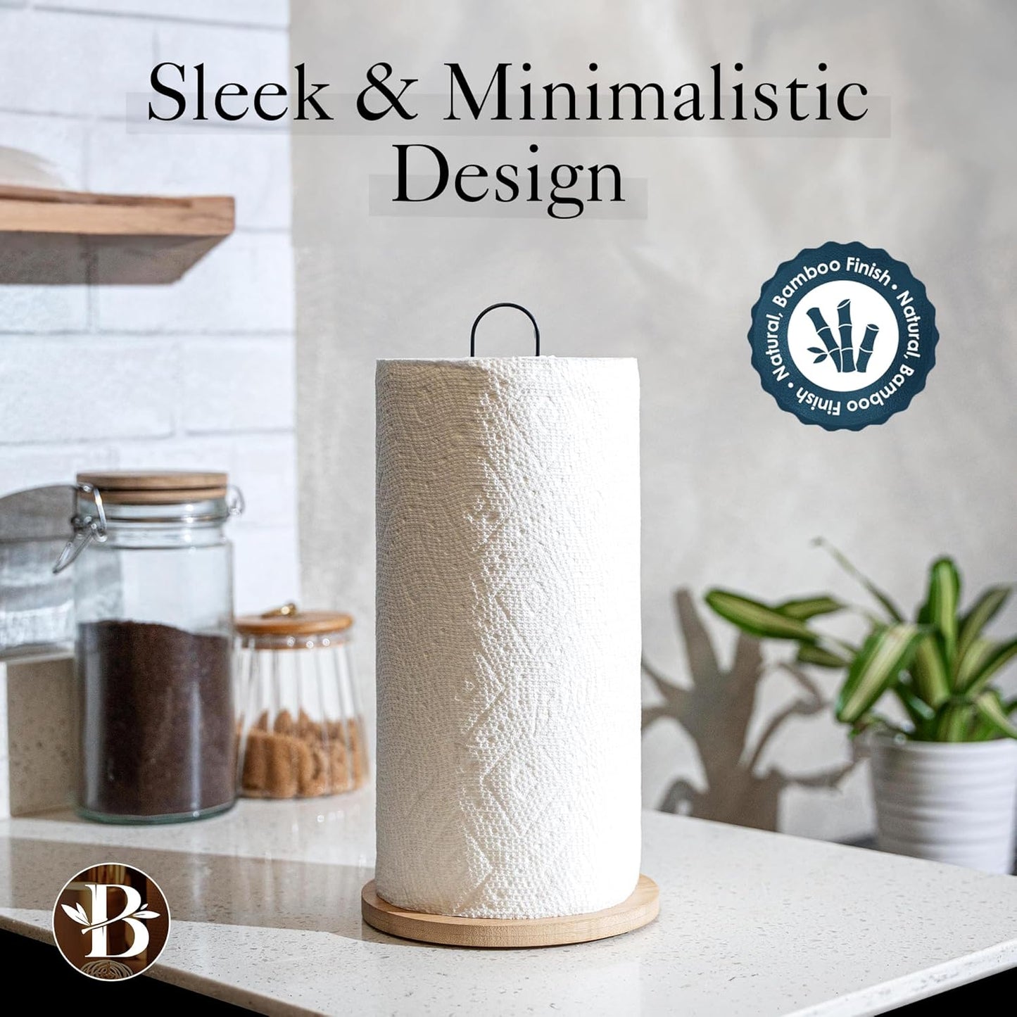 Black Wooden Paper Towel Holder