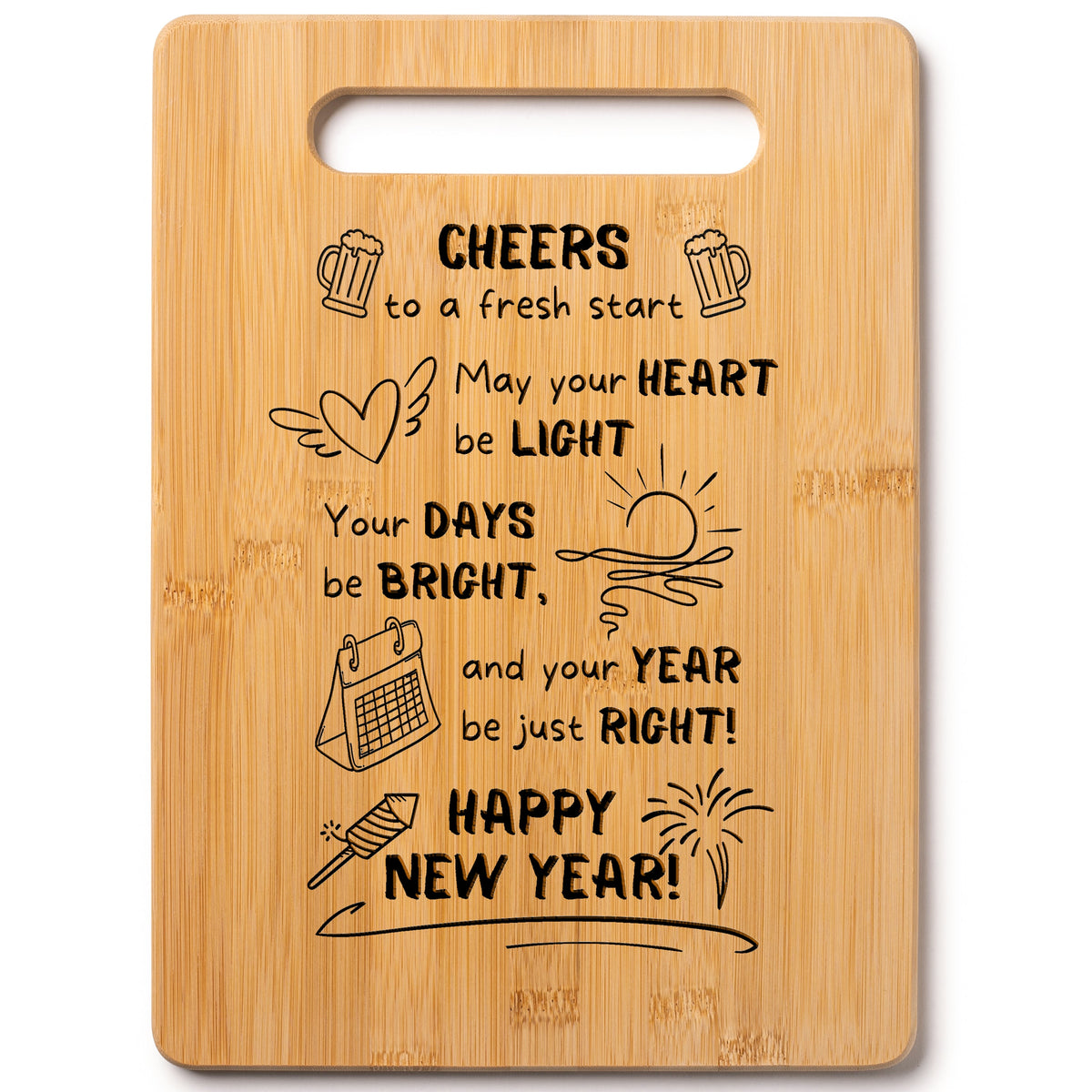 Wood Cutting Board with Personalized Gift Message