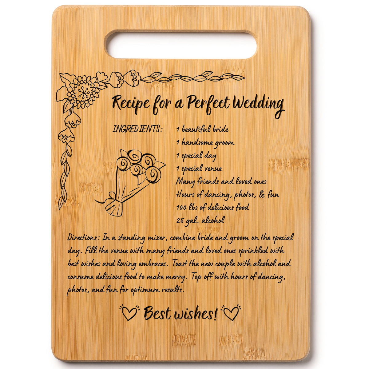 Wood Cutting Board with Personalized Gift Message