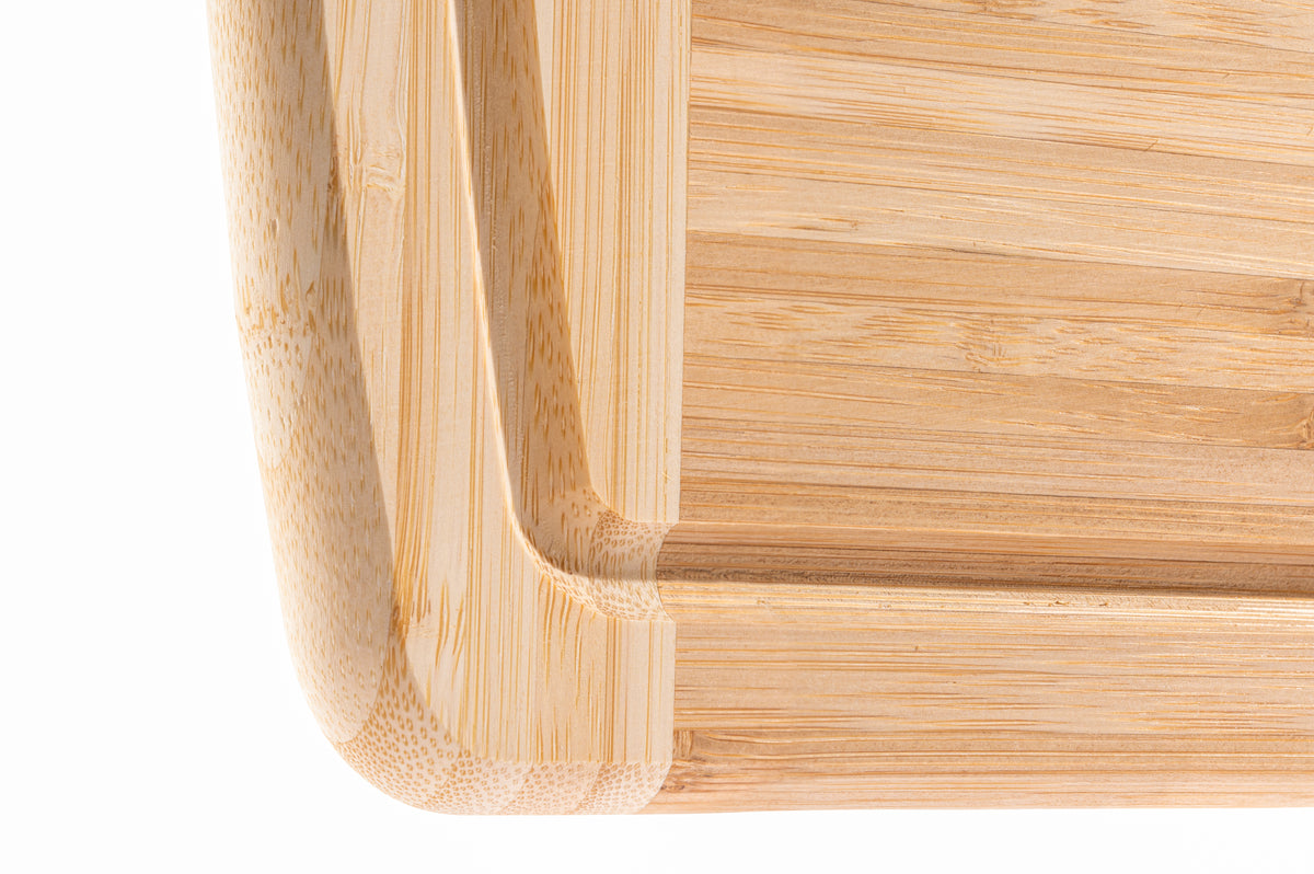 Premium Bamboo Cutting Board - Set of 2 Thick Butcher Block Kitchen Boards for Meat Vegetables Cheese and Meal Prep