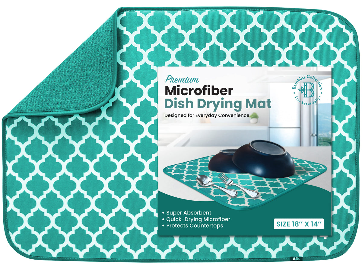 Microfiber Dish Drying Mat for Dishes, Pots & Pans, Reversible
