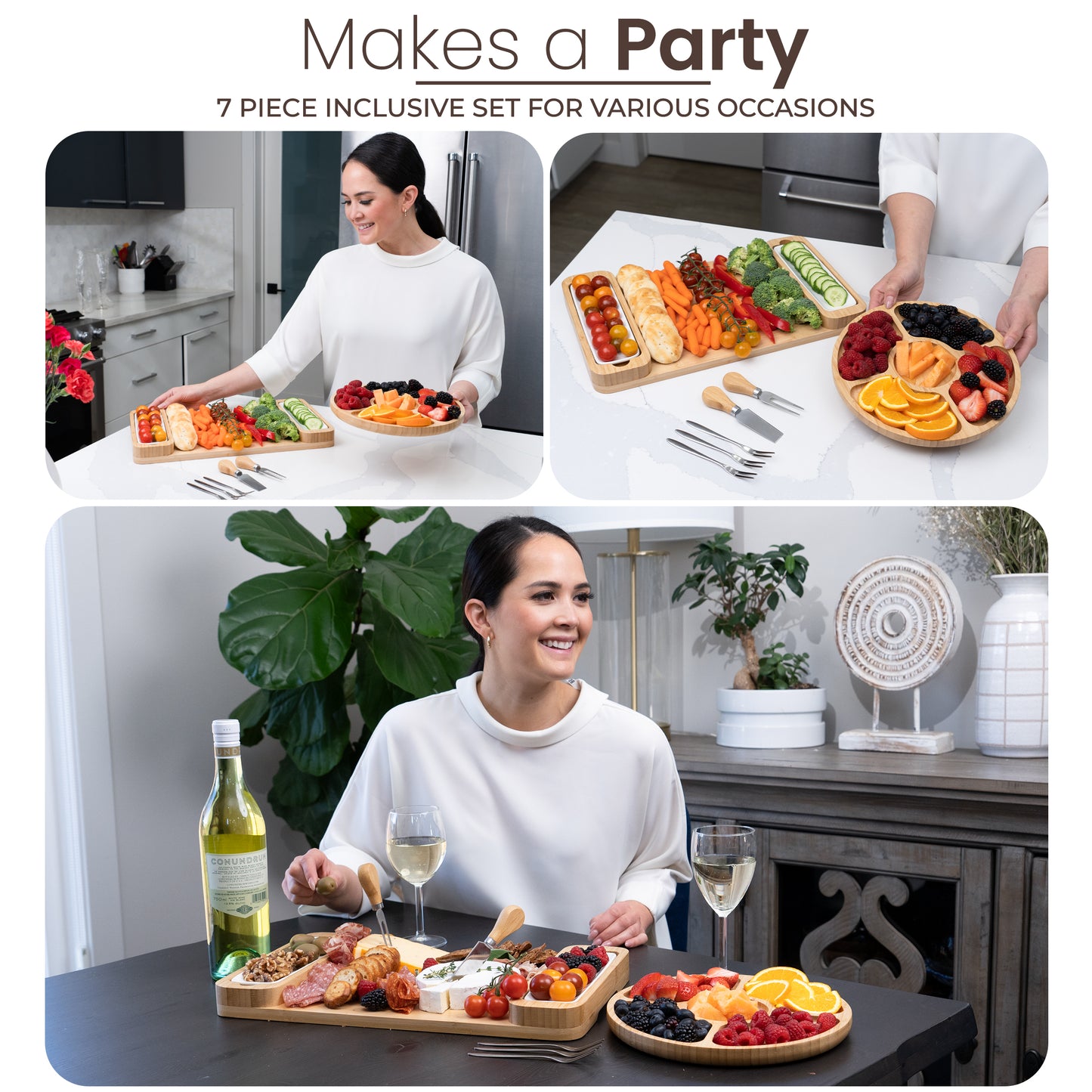 Bamboo Charcuterie Board Gift Set