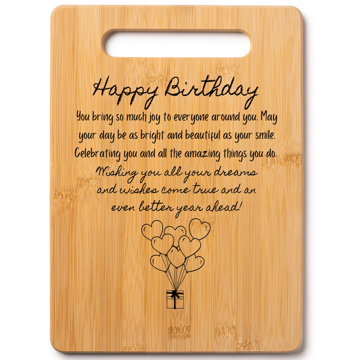 Wood Cutting Board with Personalized Gift Message