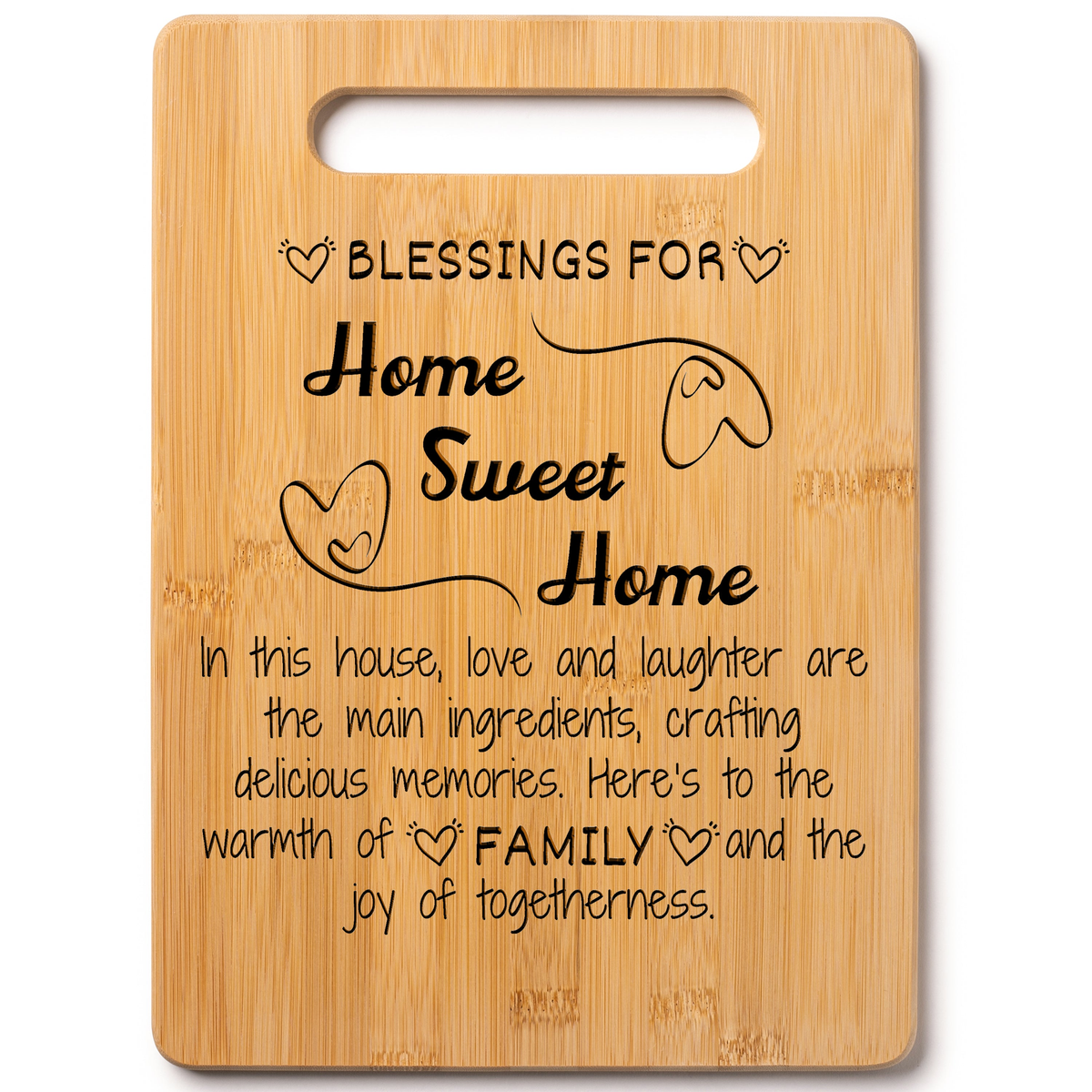 Wood Cutting Board with Personalized Gift Message