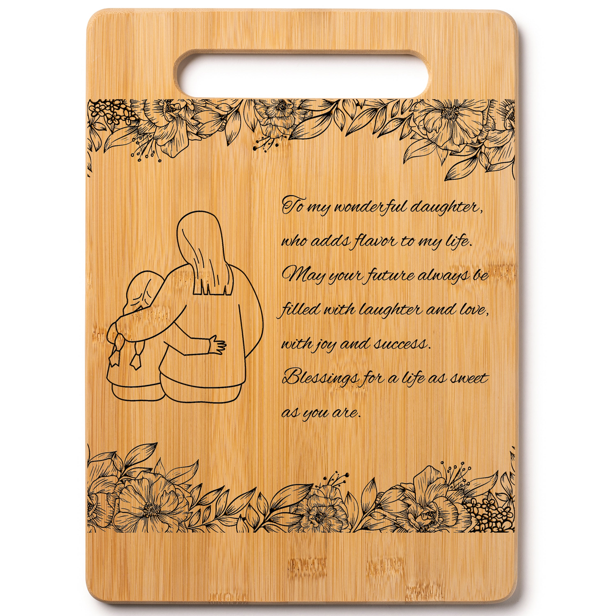 Wood Cutting Board with Personalized Gift Message