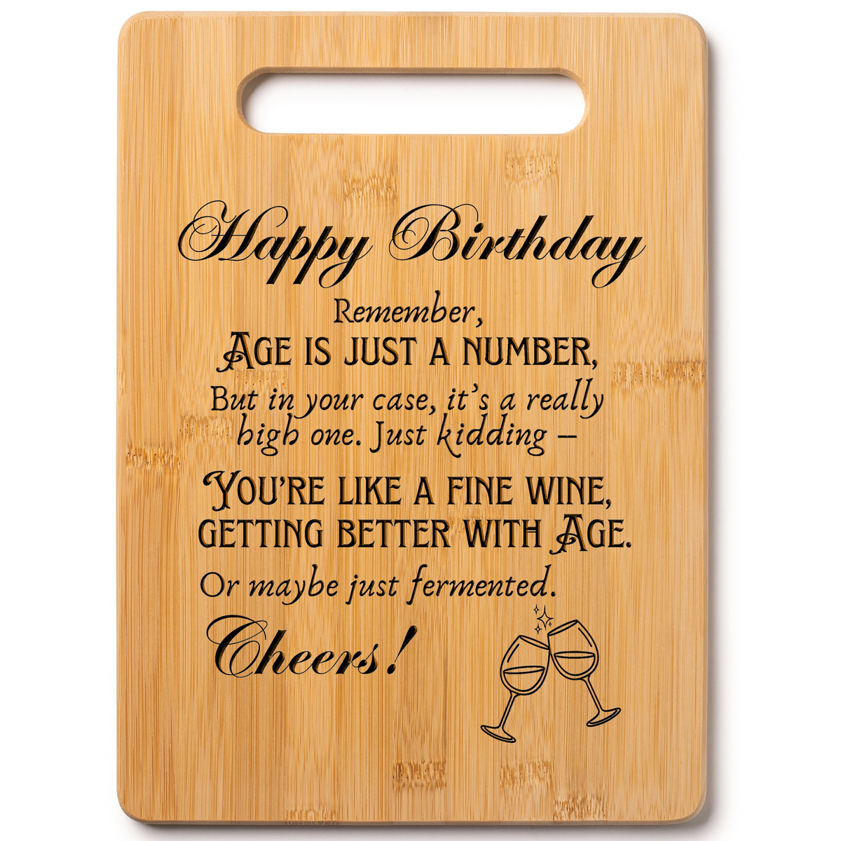 Wood Cutting Board with Personalized Gift Message