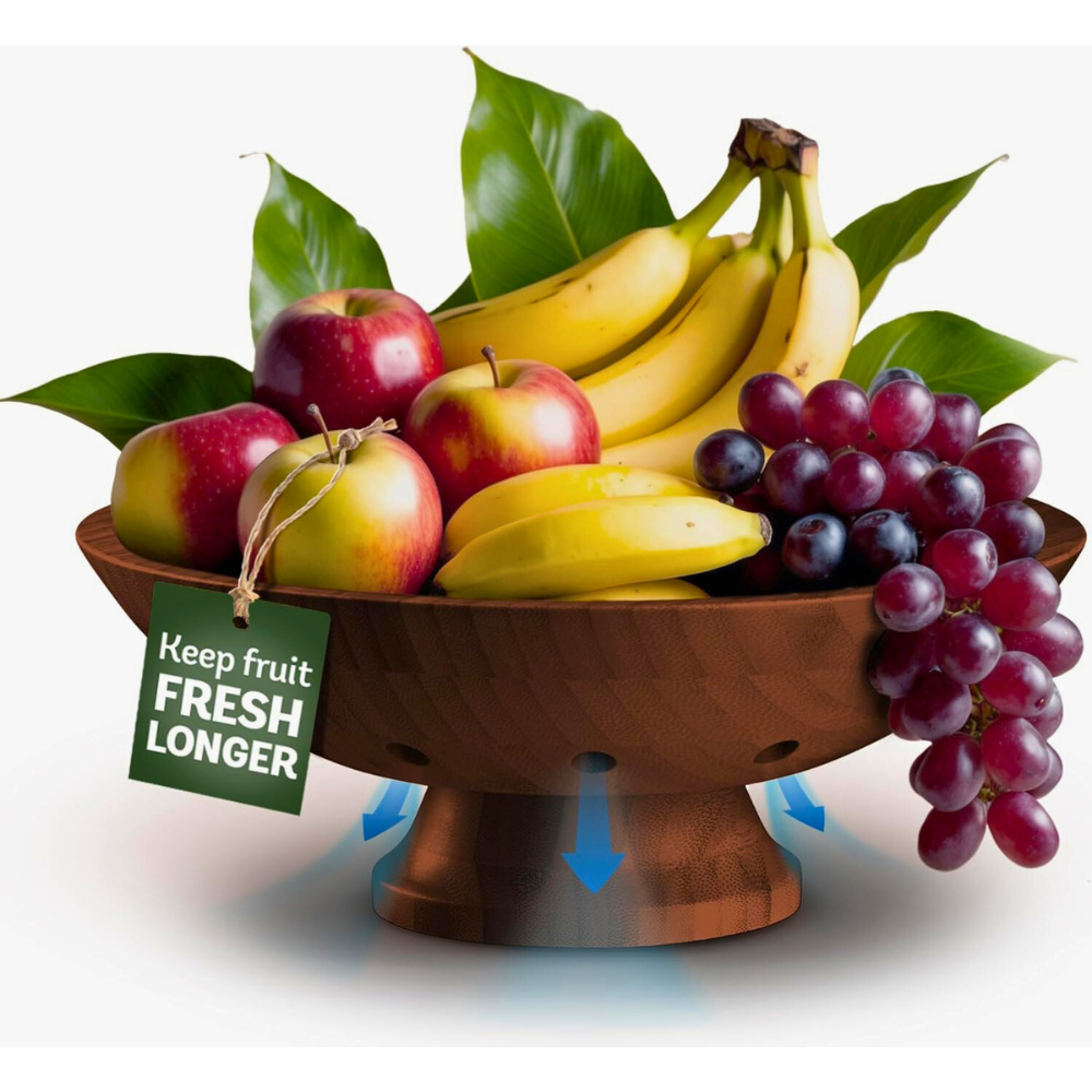 Bambüsi Wooden Pedestal Fruit Bowl