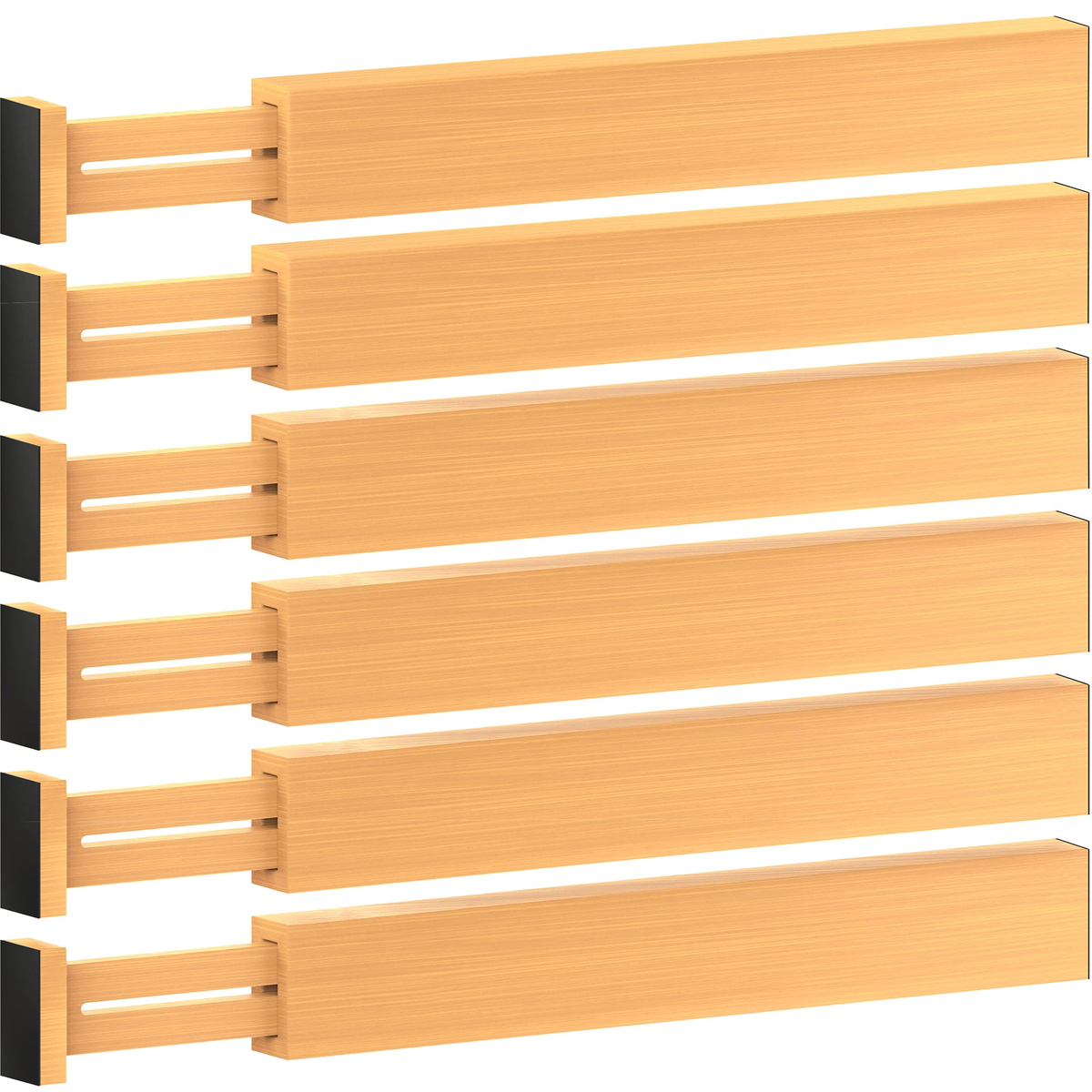 Bamboo drawer dividers 6 pack adjustable 16 to 22 inches