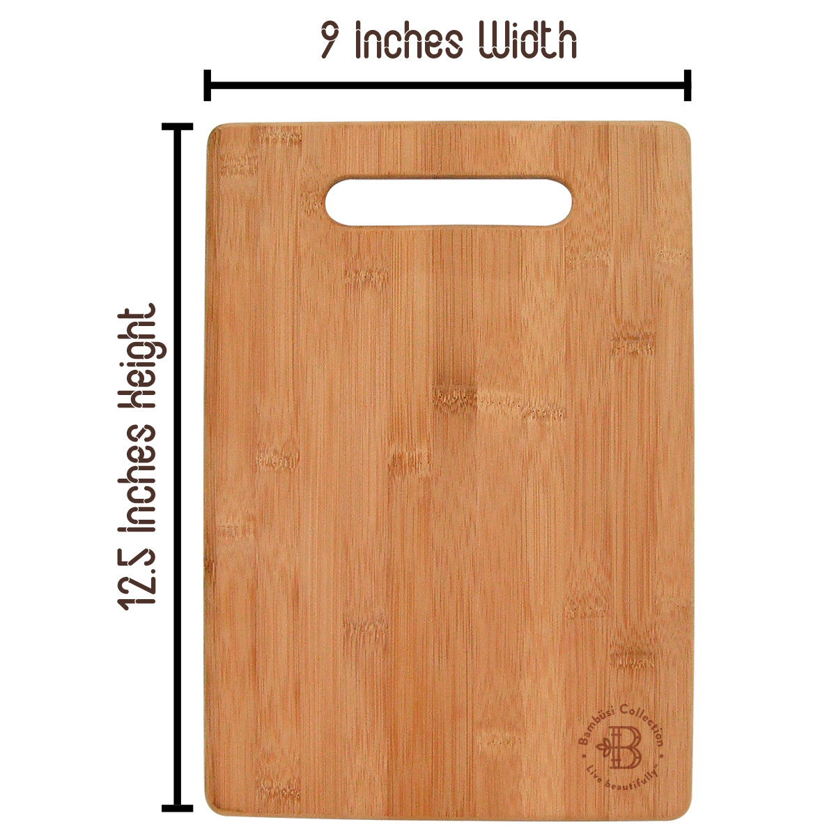 Bamboo Cutting Board with Handle for Kitchen Prep and Serving | Durable Eco Friendly Wooden Chopping Board by Bambüsi