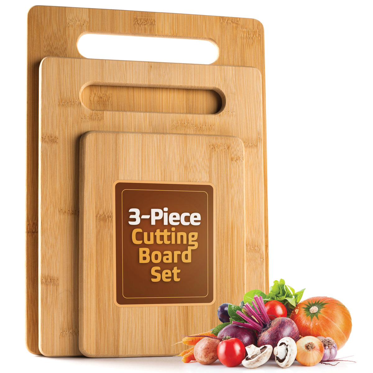 Bamboo Cutting Board Set – 3-Piece Kitchen Boards