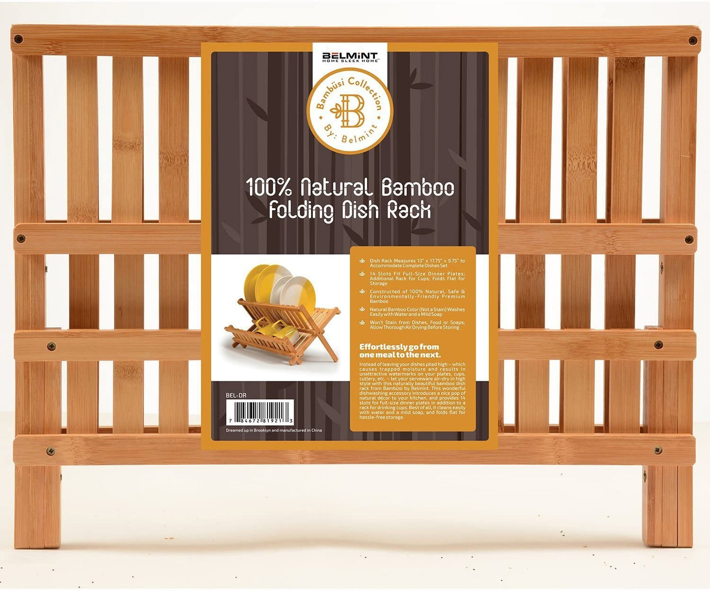 Foldable 2-Tier Bamboo Dish Rack