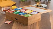 Load image into Gallery viewer, Bamboo Tea Storage Box with 8 Storage Compartments
