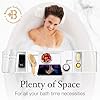 White Bamboo Bathtub Tray Caddy