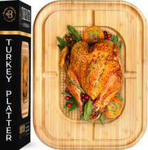Load image into Gallery viewer, Bamboo Meat Carving Board / Turkey Platter
