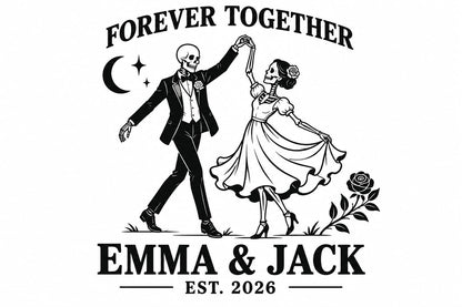 Halloween design options for a personalized couples cutting board
