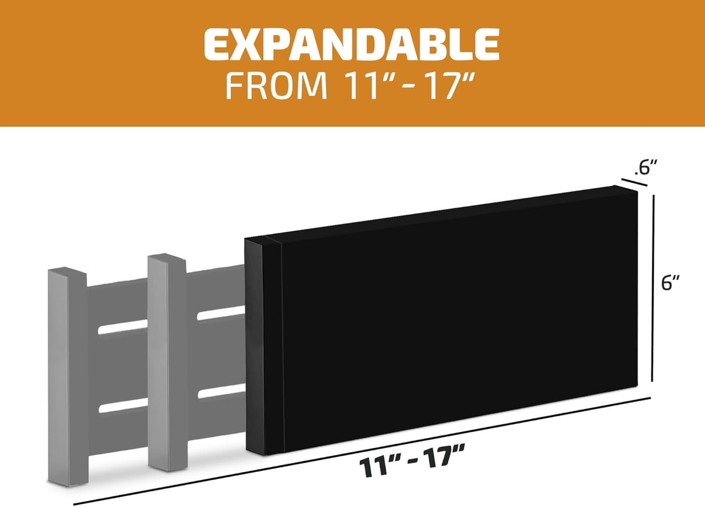 6 Pack Adjustable Bamboo Drawer Dividers 6” High Expandable Organizers for Kitchen Utensils, Clothes & Office Drawers