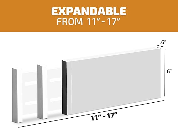 6 Pack Adjustable Bamboo Drawer Dividers 6” High Expandable Organizers for Kitchen Utensils, Clothes & Office Drawers