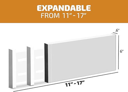 6 Pack Adjustable Bamboo Drawer Dividers 6” High Expandable Organizers for Kitchen Utensils, Clothes & Office Drawers