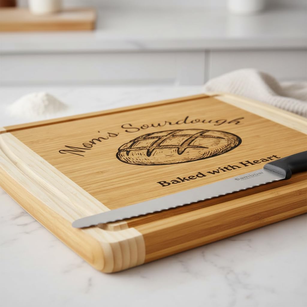 Personalized Sourdough Bread Board + Knife Set