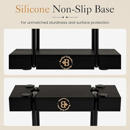Black bamboo napkin holder for table