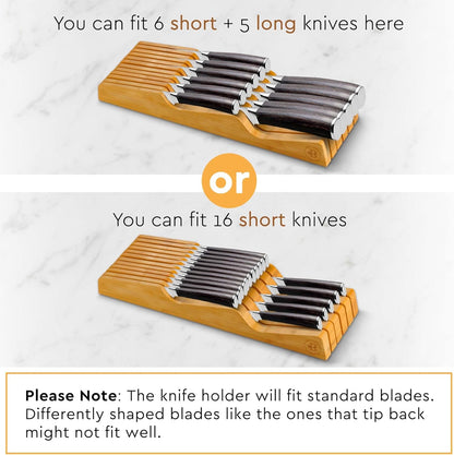 Bamboo Drawer Knife Organizer