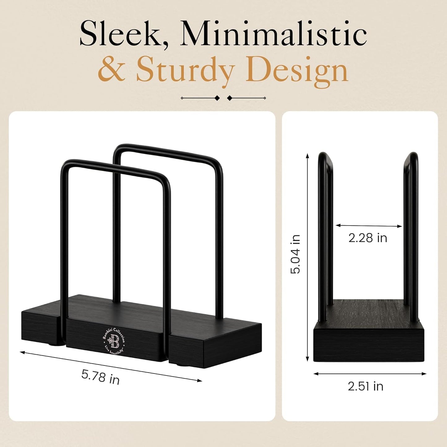 Black bamboo napkin holder for table