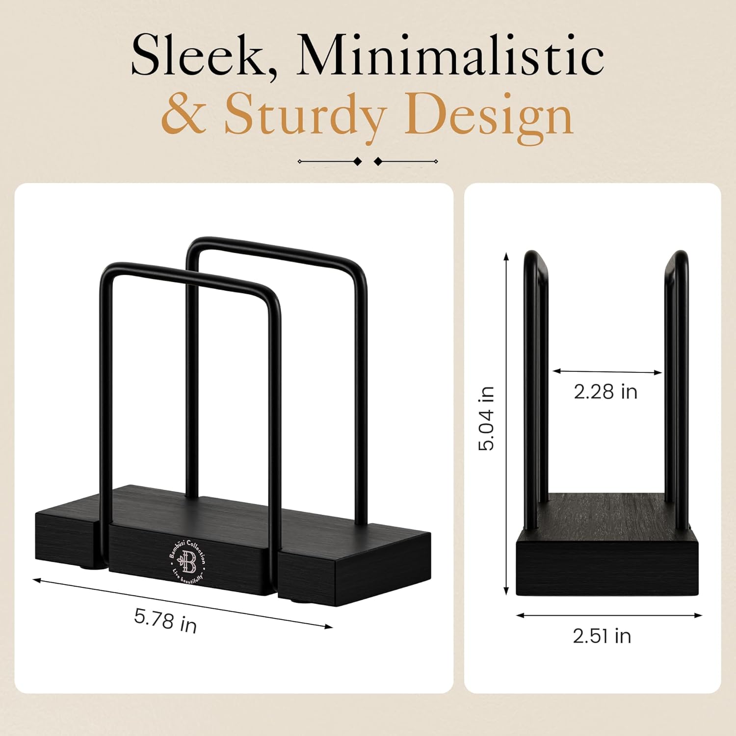 Black bamboo napkin holder for table