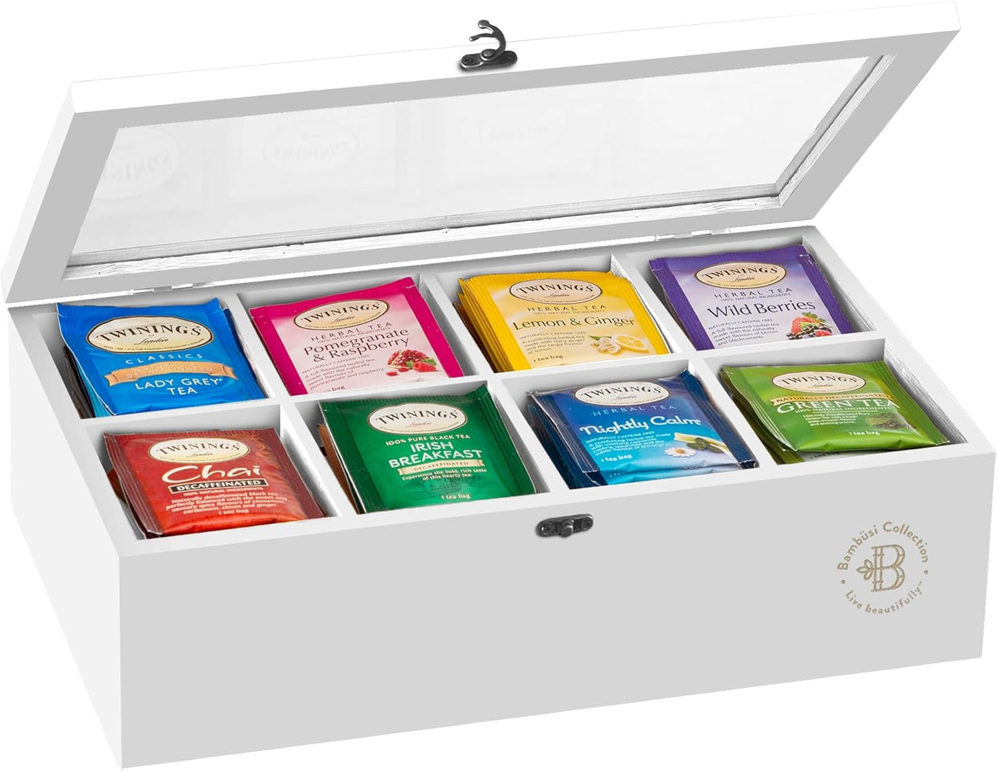 Bamboo Tea Organizer Box