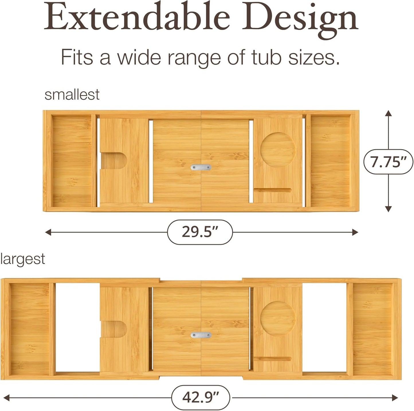 Foldable Bamboo Bathtub Tray