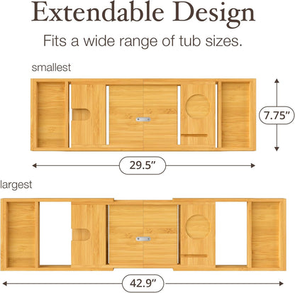 Foldable Bamboo Bathtub Tray