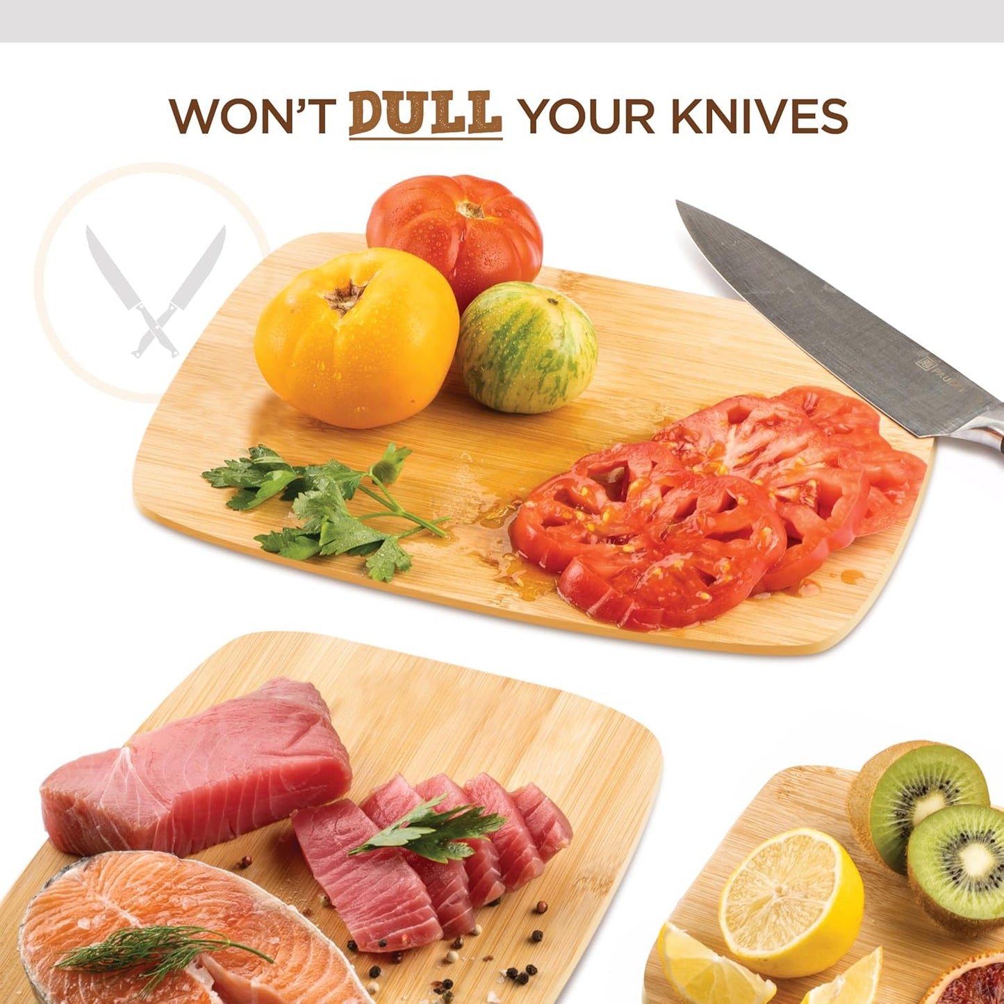 3-Piece Bamboo Cutting Board Set