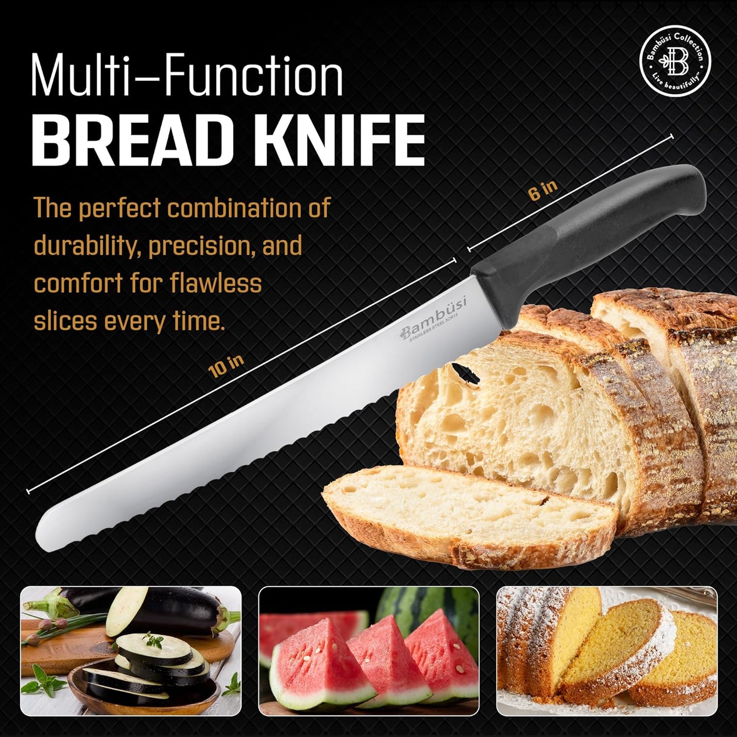 Bambüsi 10" Serrated Bread Knife