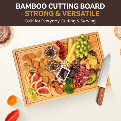 Personalized Bamboo Cutting Board with Custom Engraving | Charcuterie Board for Couples | Unique Wedding, Anniversary, and Housewarming Gift
