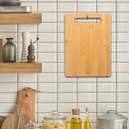 Bamboo Cutting Board with Handle for Kitchen Prep and Serving | Durable Eco Friendly Wooden Chopping Board by Bambüsi