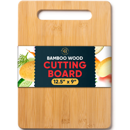 Bamboo Cutting Board with Handle for Kitchen Prep and Serving | Durable Eco Friendly Wooden Chopping Board by Bambüsi