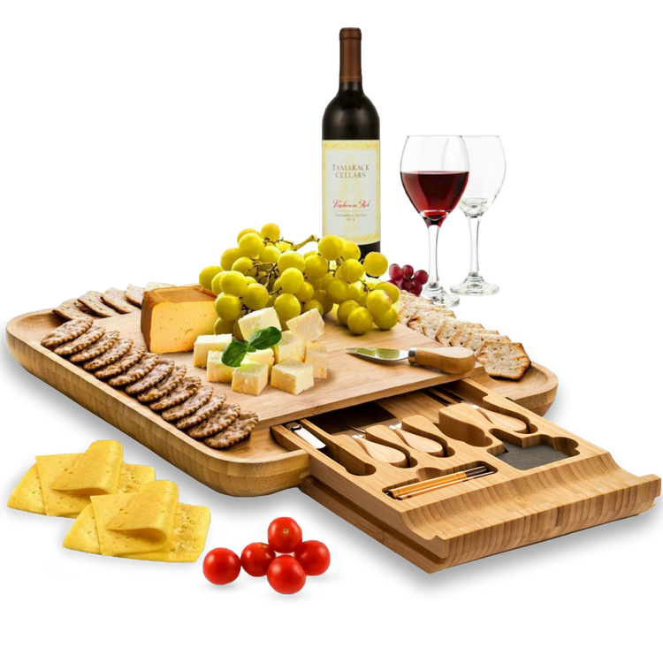 Premium Charcuterie Boards Set - Large Bamboo Cheese Board Set - House Warming Gifts New Home, Wedding Gift for Couple, Bridal Shower Gift, Birthday Gifts for Women