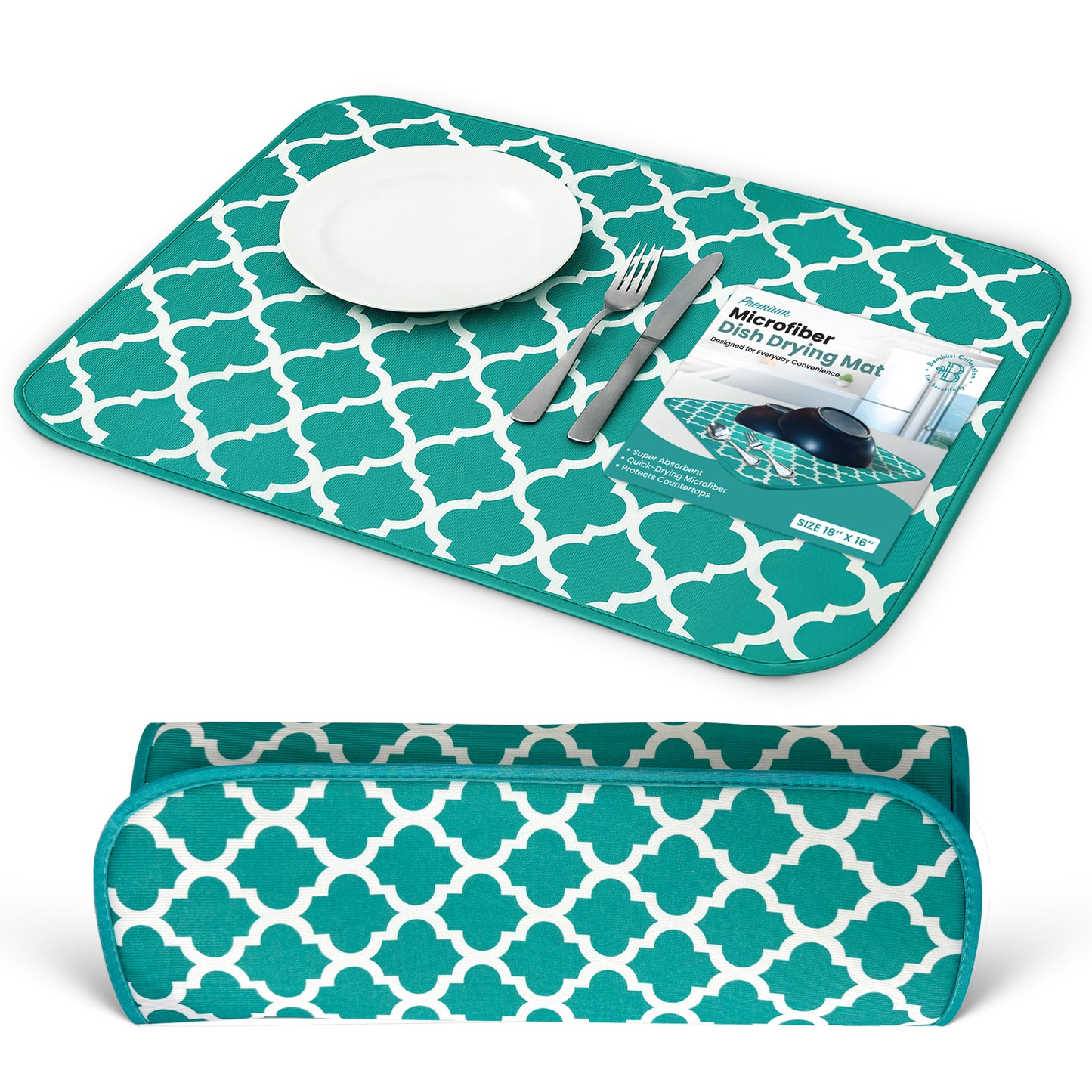 Microfiber Dish Drying Mat for Dishes, Pots & Pans, Reversible