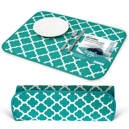 Microfiber Dish Drying Mat for Dishes, Pots & Pans, Reversible