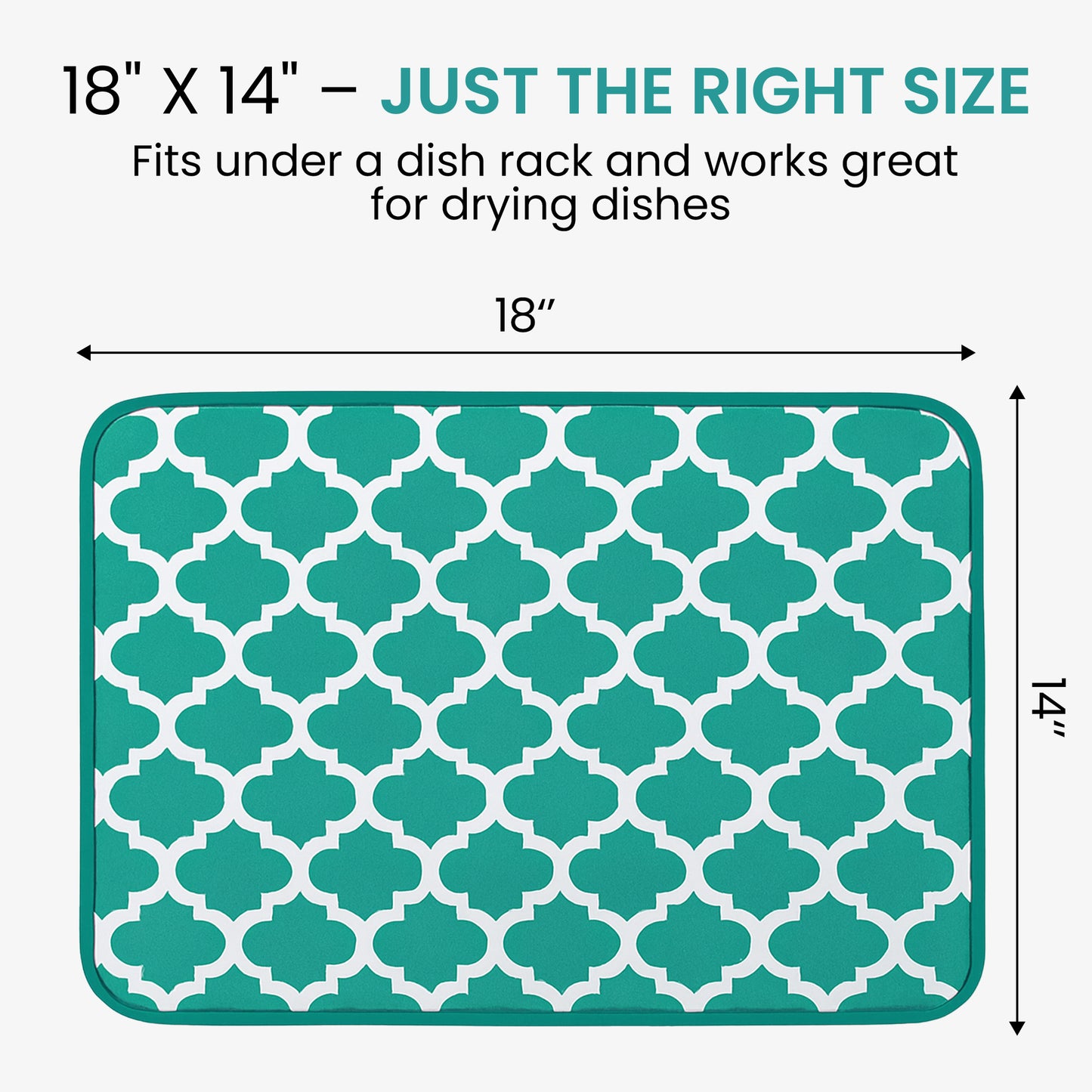 Microfiber Dish Drying Mat for Dishes, Pots & Pans, Reversible