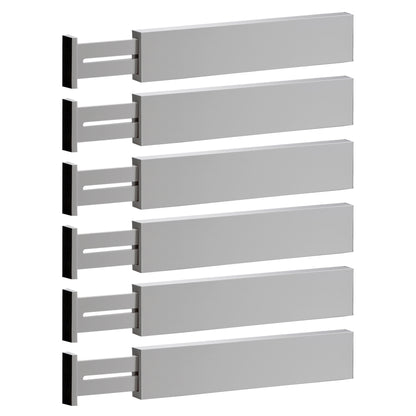 Adjustable Bamboo Drawer Dividers – 6-Pack - Adjustable 17" - 21.5"