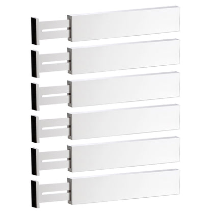 Adjustable Bamboo Drawer Dividers – 6-Pack - Adjustable 17" - 21.5"